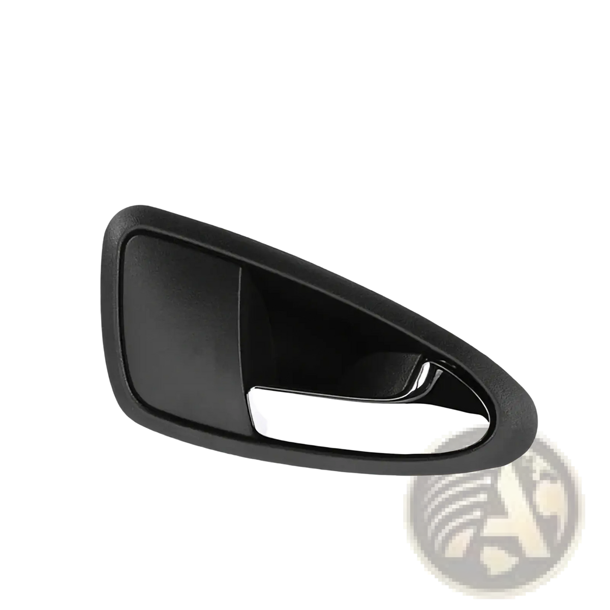 Seat Ibiza front inner door handle set 2009 2012 black plastic handle with polished chrome pull grip front side view