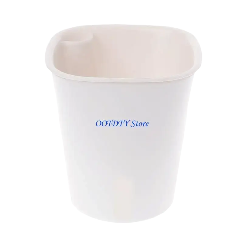 White plastic self watering flower pot with rectangular opening and rounded corners for nursery planting