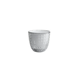 Clear glass double layer self watering planter with textured diamond cut pattern and smooth white interior