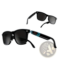 Senbono E13 smart Bluetooth audio sunglasses with black frame dark blue light lens and sleek modern design