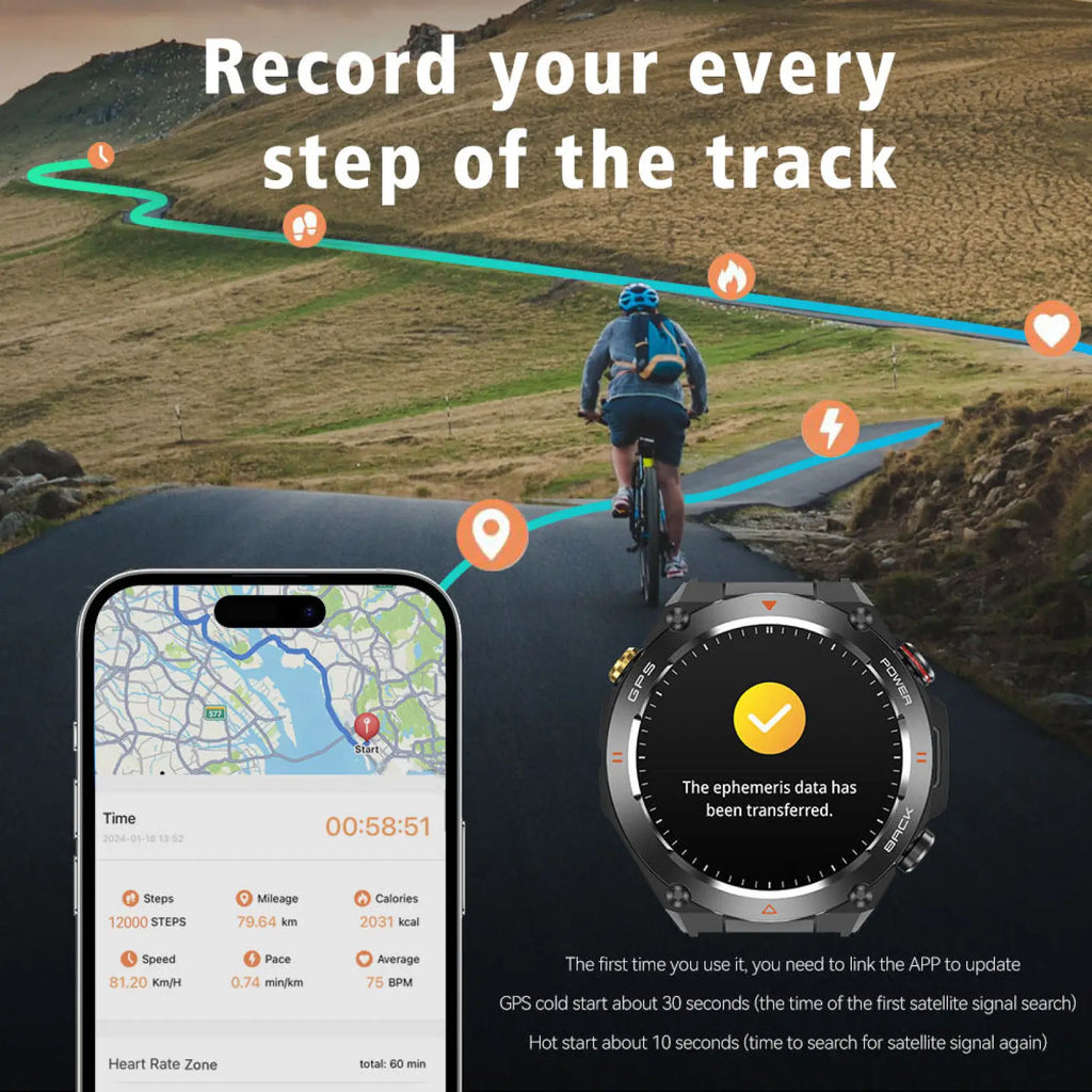 Black and silver senbono rugged gps smartwatch with circular digital display and fitness metrics in rugged case design