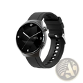 Senbono V19 waterproof business and fitness smartwatch with black metallic bezel and matching black silicone strap