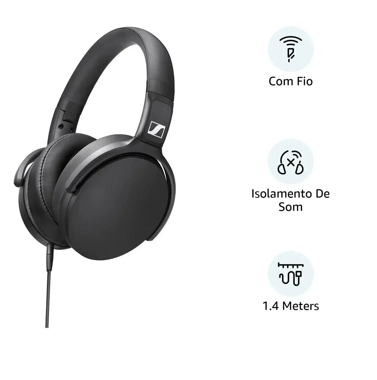 Black sennheiser hd400s wired over-ear headphones with sleek modern design and padded earcups for comfortable listening