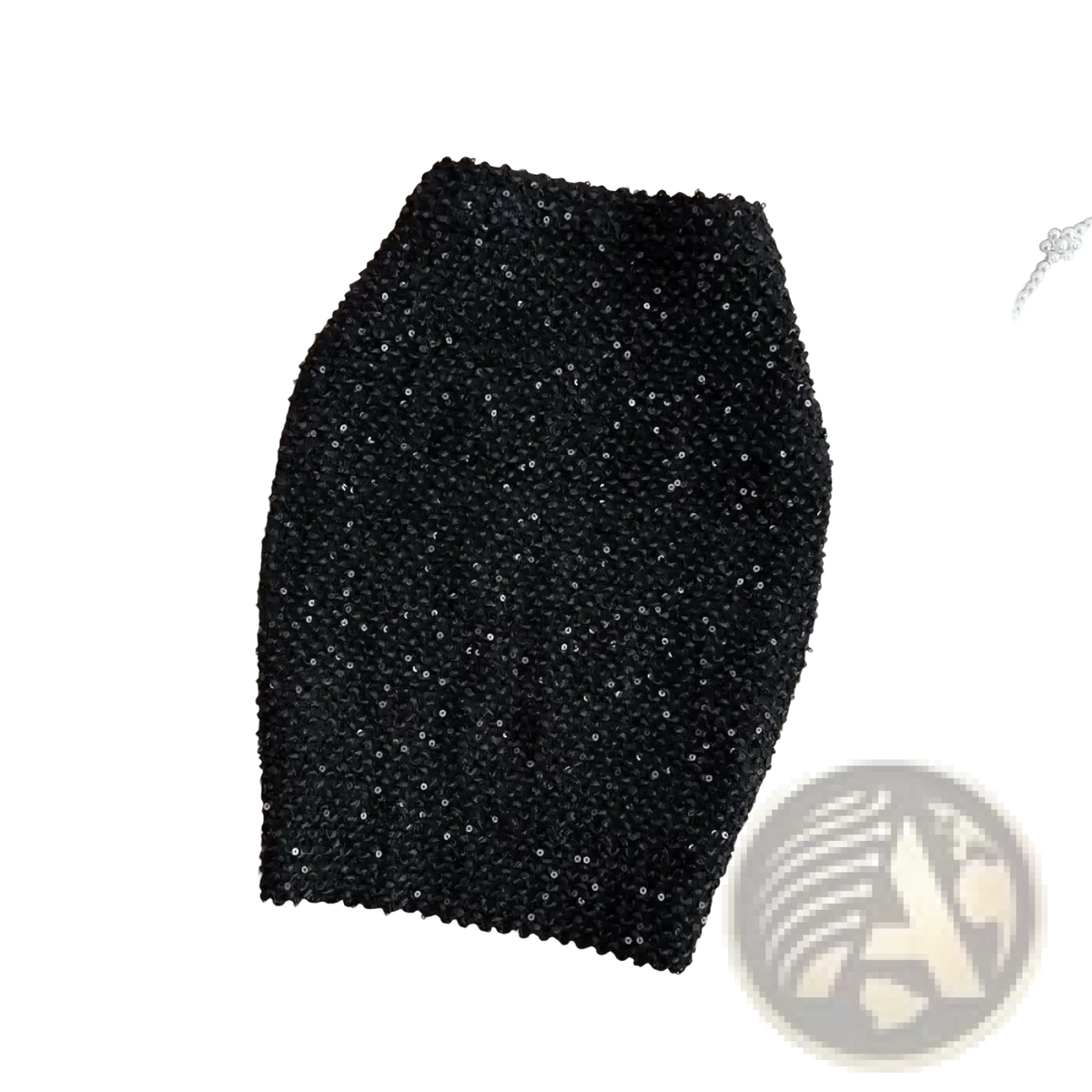 Black sequined high waist mini skirt with a tight form fitting design perfect for glitter party wear