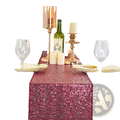 Sequin table runner 12x72 inch party decor with a shimmering red sequined textured surface