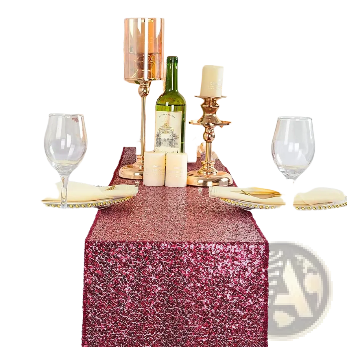 Sequin table runner 12x72 inch party decor with a shimmering red sequined textured surface