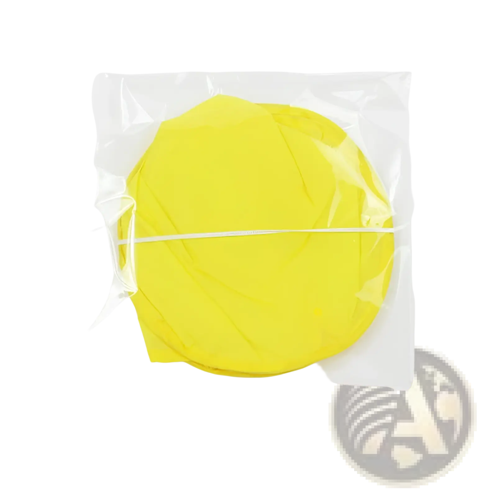 Bright yellow circular tissue paper sealed in a clear plastic bag for shaving bib foldable waterproof barber cape apron