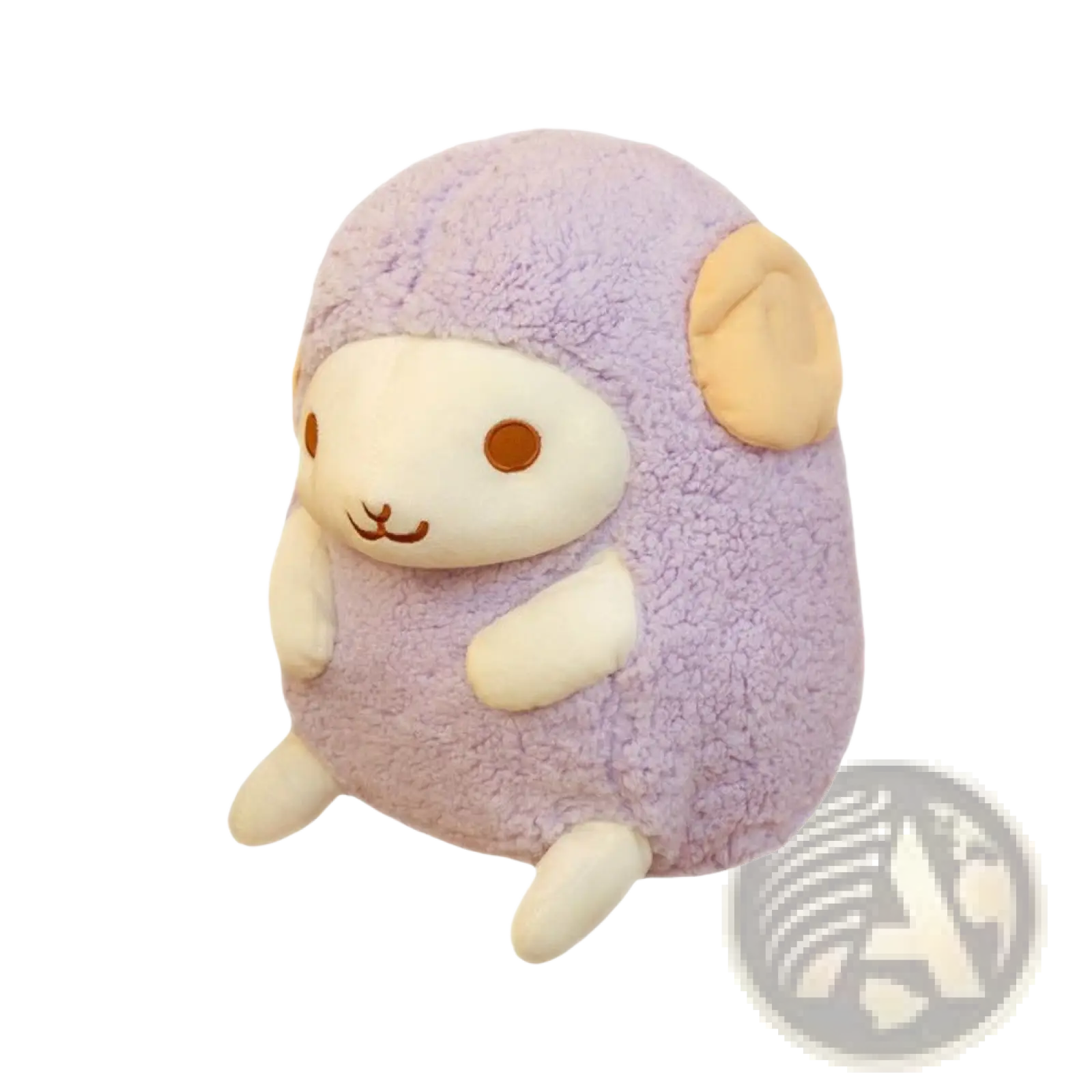 Soft stuffed sheep plush toy 30-40cm with lavender fleece body and cream face ears and limbs for cozy comfort