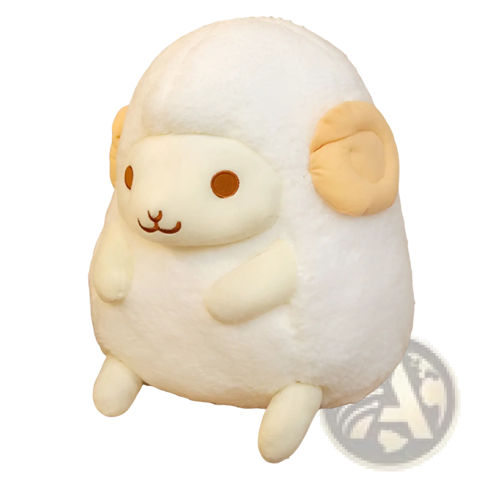 Cute white sheep plush toy with soft fluffy texture and beige ears, soft stuffed animal doll 30-40cm