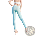 Light blue sheer high waisted leggings made of solid color material for casual wear