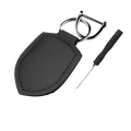 Black leather shield leather car keychain ring organizer with sleek shield-shaped design and silver metal ring