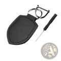 Black leather shield leather car keychain ring organizer with sleek shield-shaped design and silver metal ring