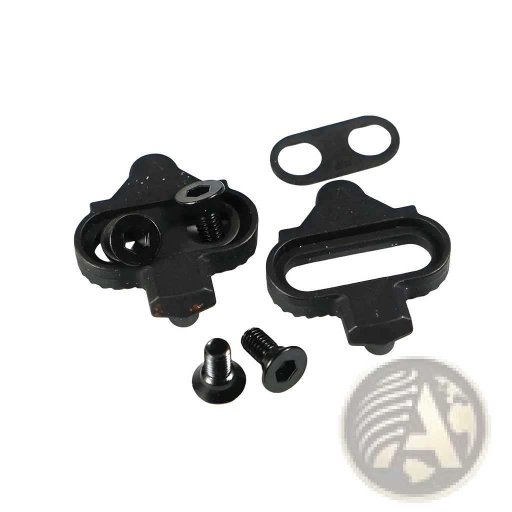 Black Shimano Spd Cleats Sh51 Sh56 MTB pedal set with matte finish and textured surfaces for enhanced grip