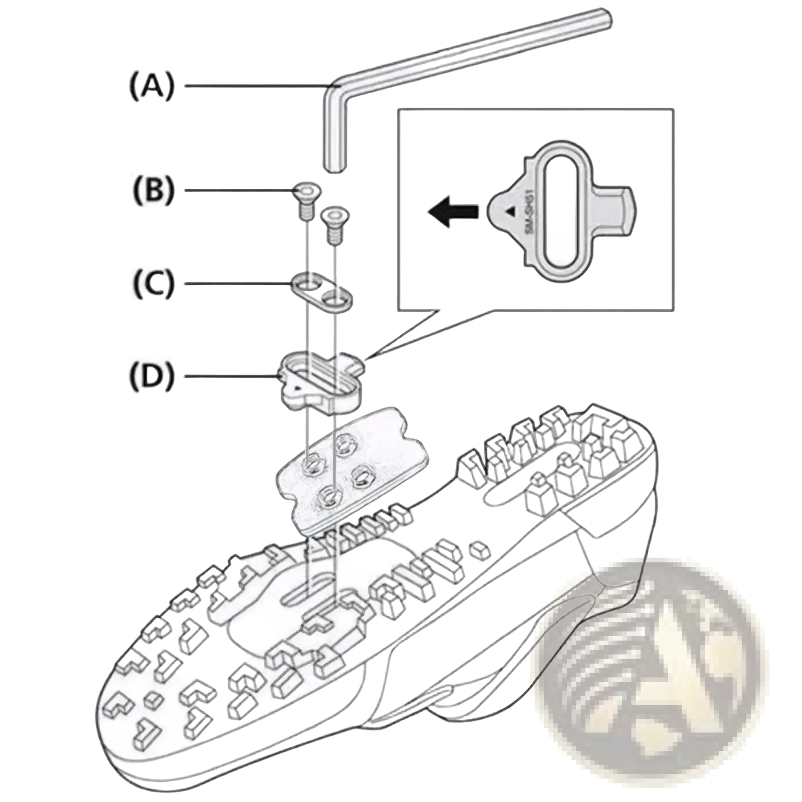 Silver Shimano SPD cleats sh51 sh56 mtb pedal set with textured ergonomic design and visible branded model number
