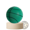 Teal foam basketball with black stitched lines designed for silent play in the Silent Basketball and Wall Mounted Hoop Set
