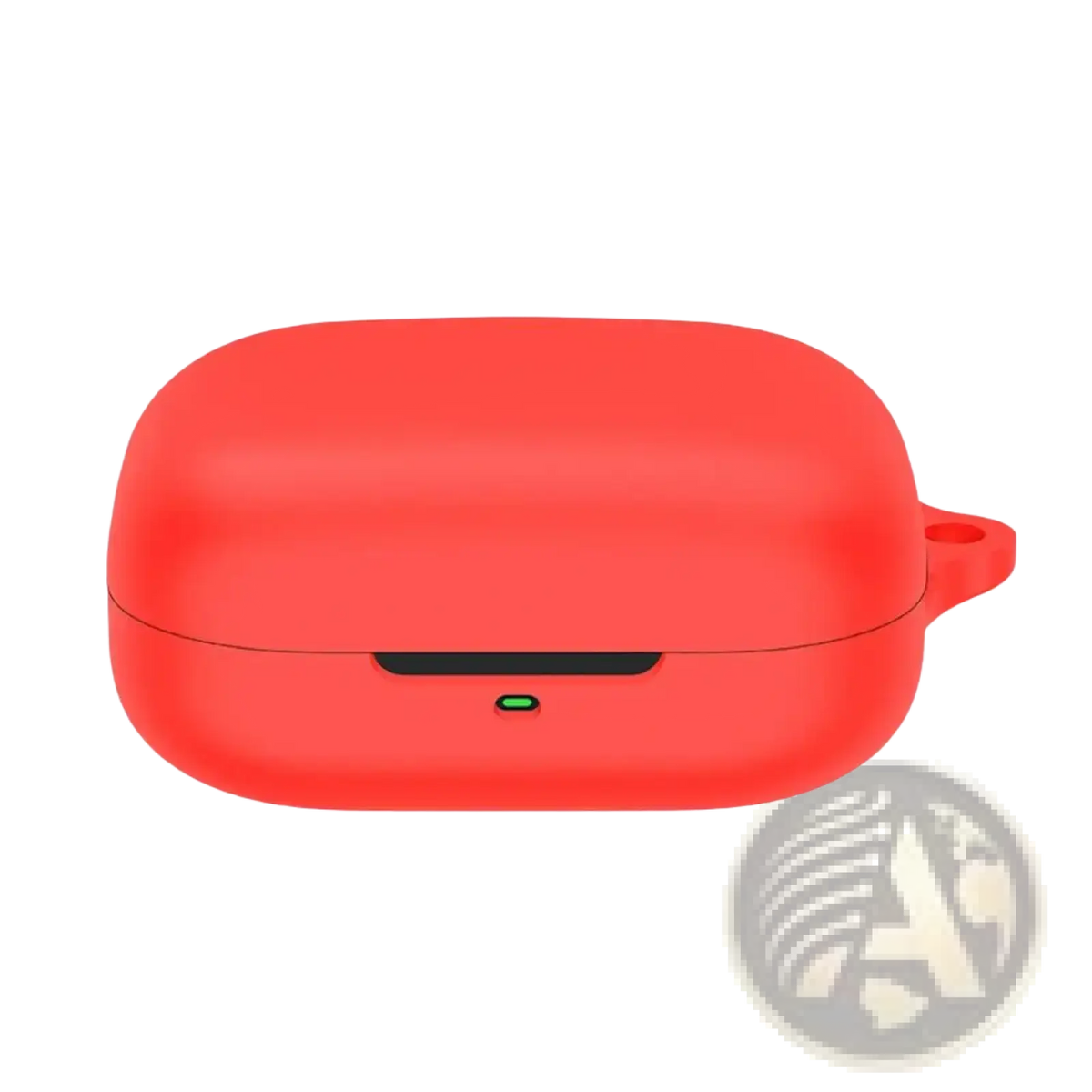 Vibrant red silicone airpods pro case protective cover shown from the back side for durable protection