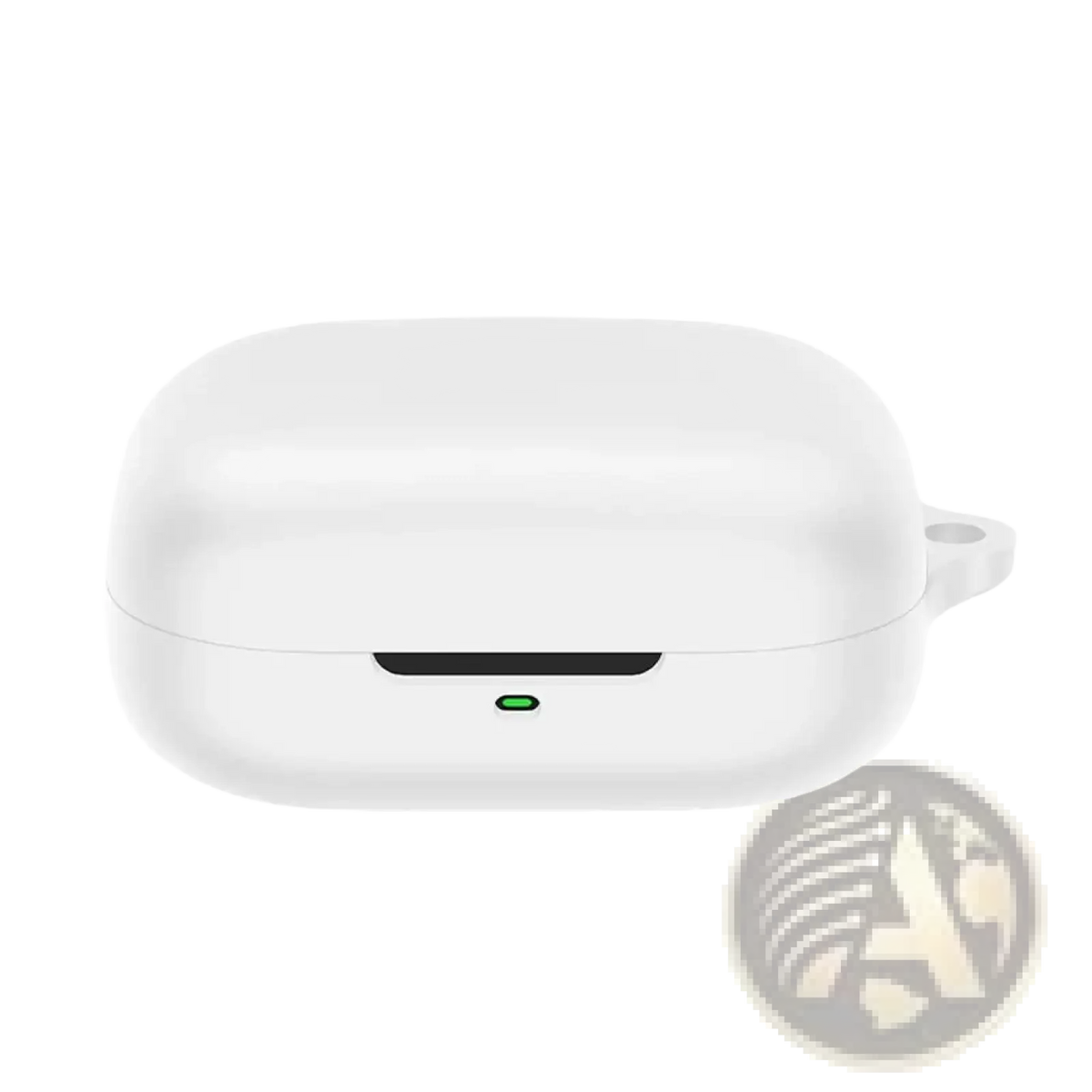 White silicone airpods pro case protective cover showing the back side with a smooth finish