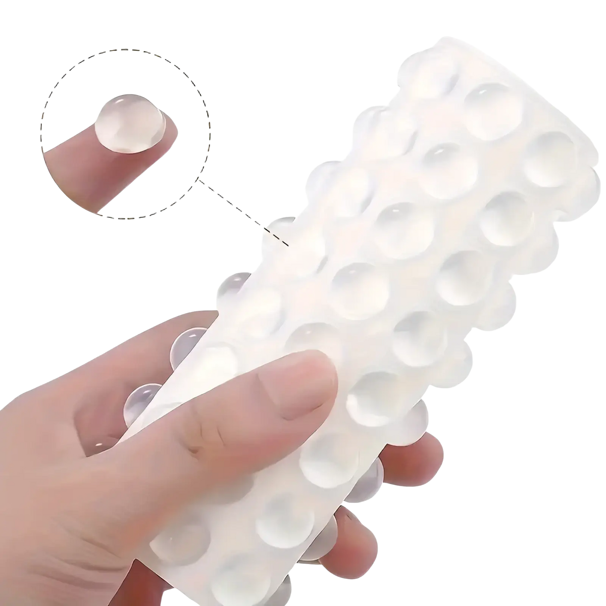 Transparent silicone bumpers furniture protection pads featuring a textured surface of raised circular bumps