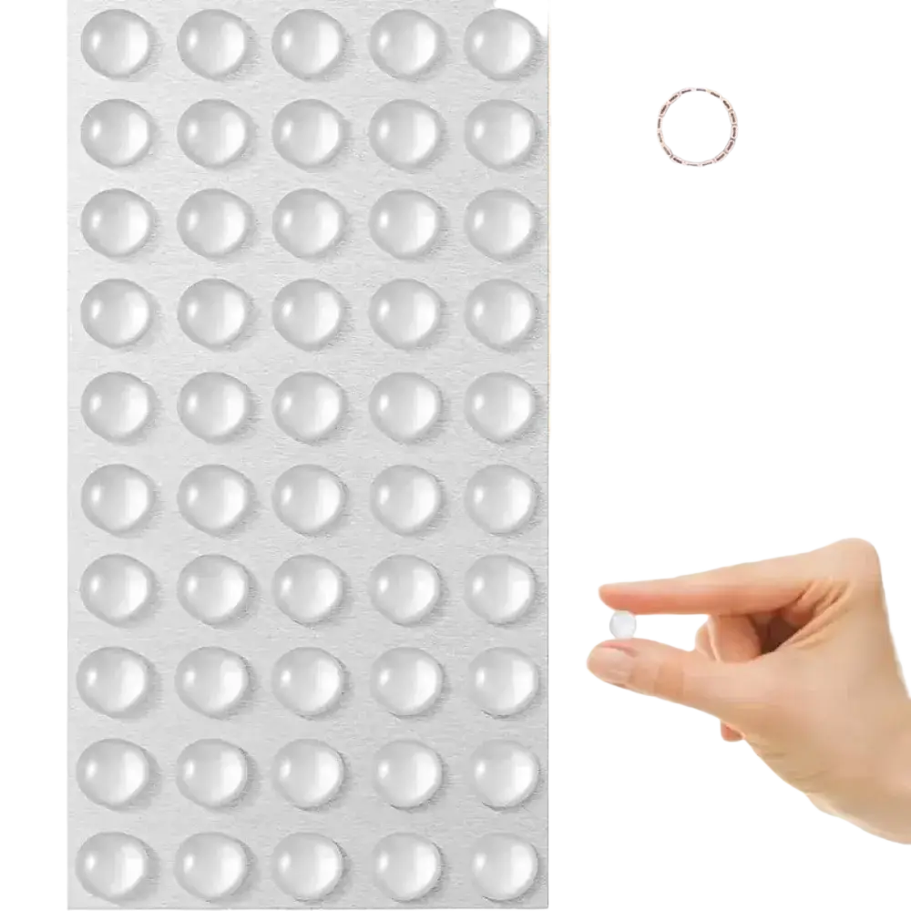 Clear round silicone cabinet bumpers 100 pack with protective pads for furniture edges in transparent silicone material