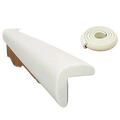White silicone corner protector with soft foam and smooth rounded design for pastel baby safety guard