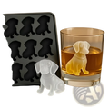 Clear translucent puppy shaped silicone ice cube mold with matching silicone tray from dog and godzilla set