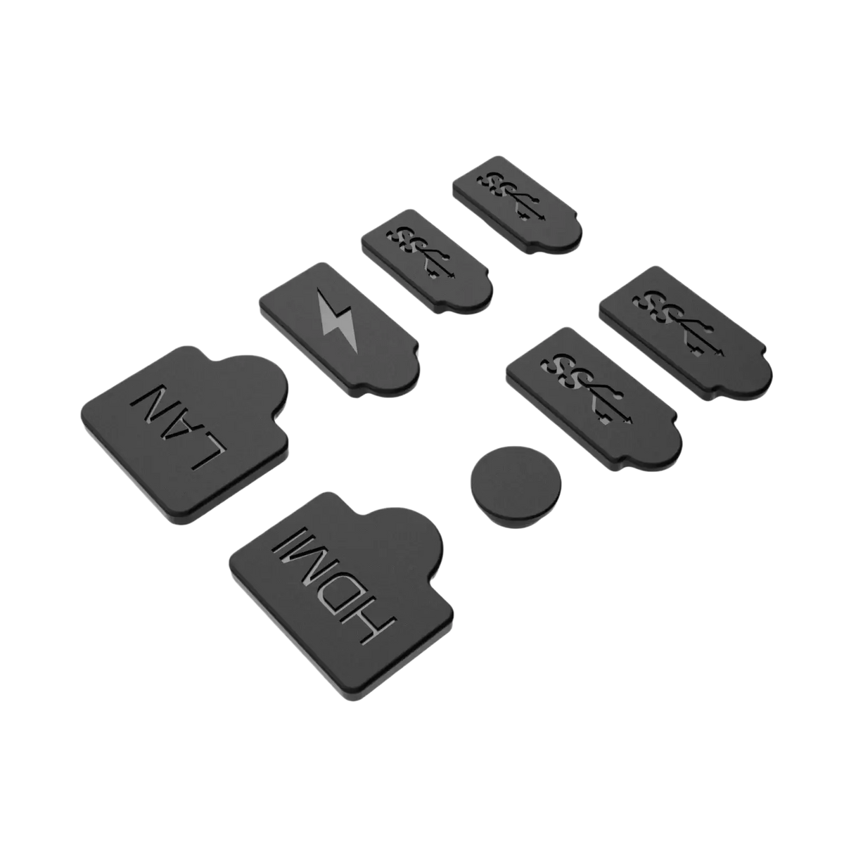 Black silicone dust plugs for ps5 pro and slim with engraved hdmi lan and usb port covers for dust protection