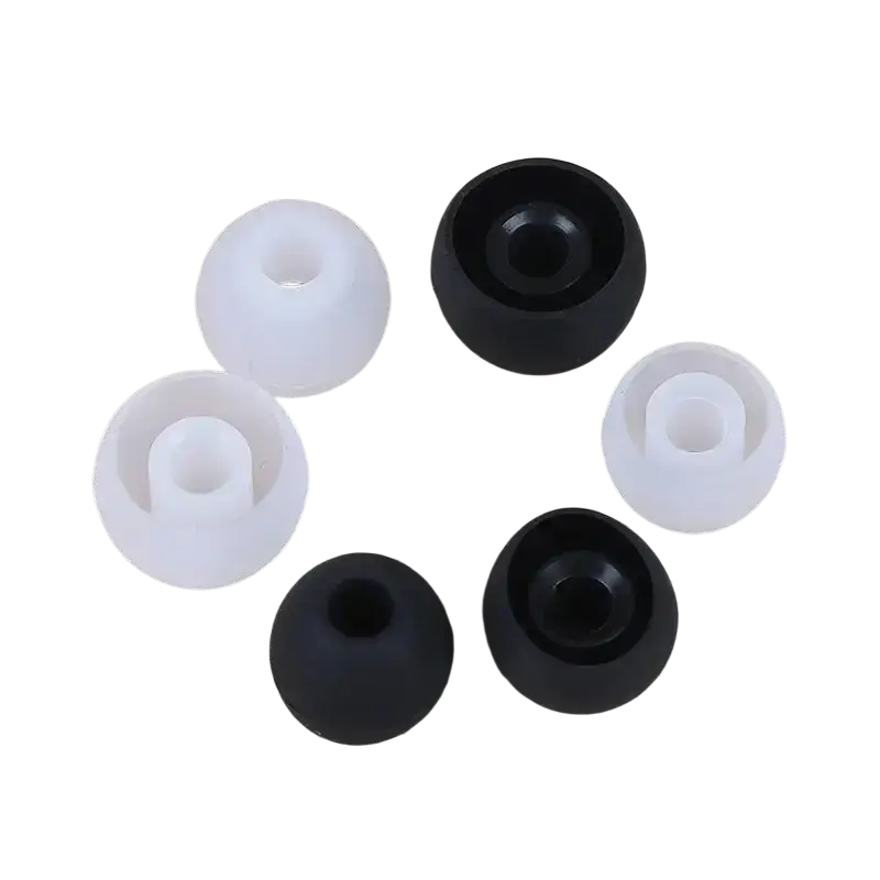 Black and white silicone earphone tips 6 pairs small medium large replacement ear pads for in-ear headphones