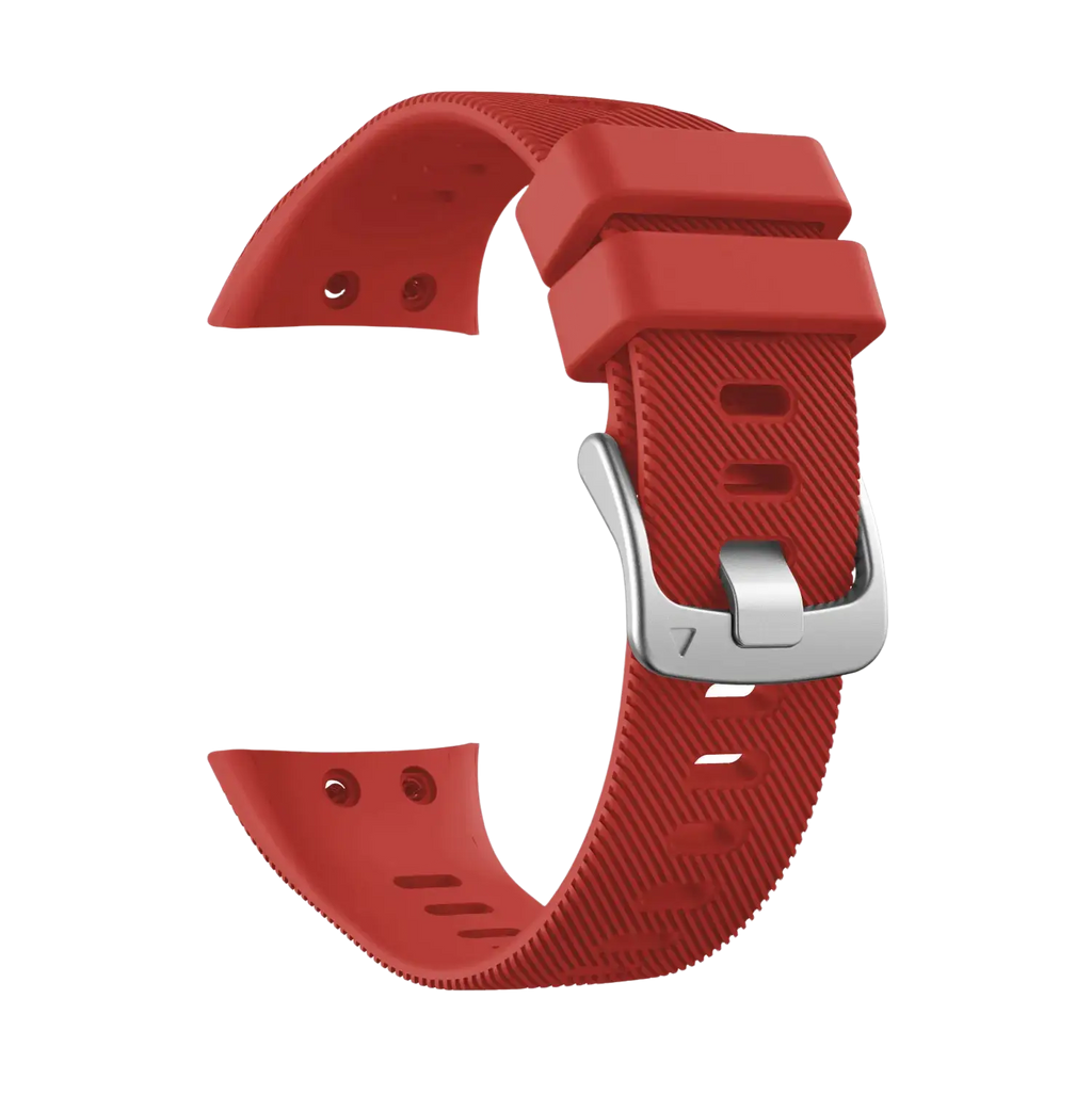 Red silicone garmin forerunner and garmin swim watch band with silver-toned buckle high quality replacement strap