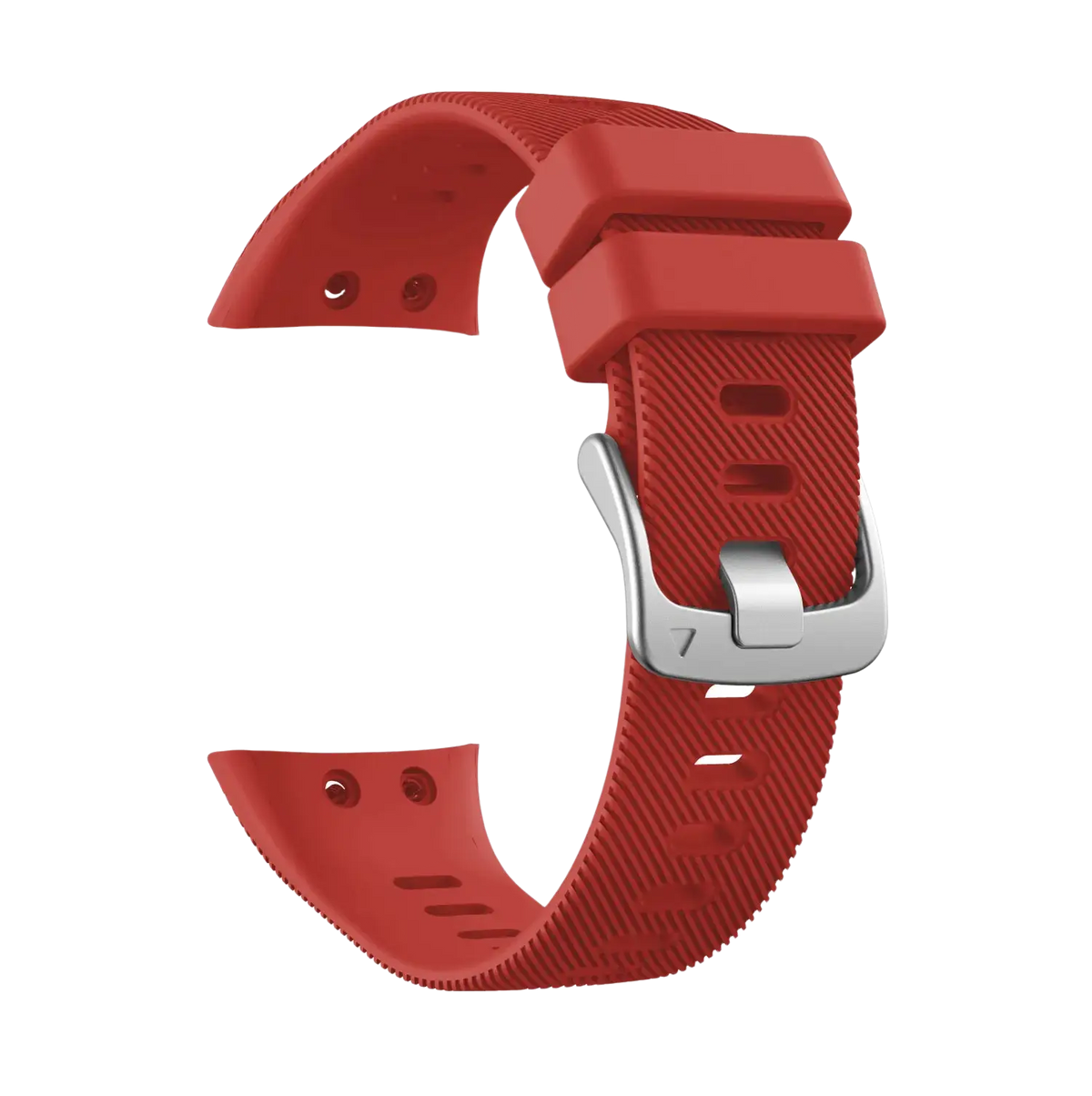 Red silicone garmin forerunner and garmin swim watch band with silver-toned buckle high quality replacement strap