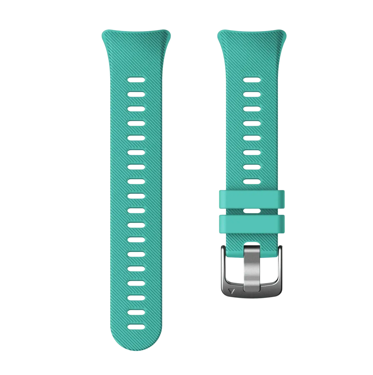 Teal high quality silicone garmin forerunner and garmin swim watch band with silver tone buckle