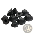 Black silicone hair curlers with no heat soft rubber rollers dome shaped with multiple holes 10pc set