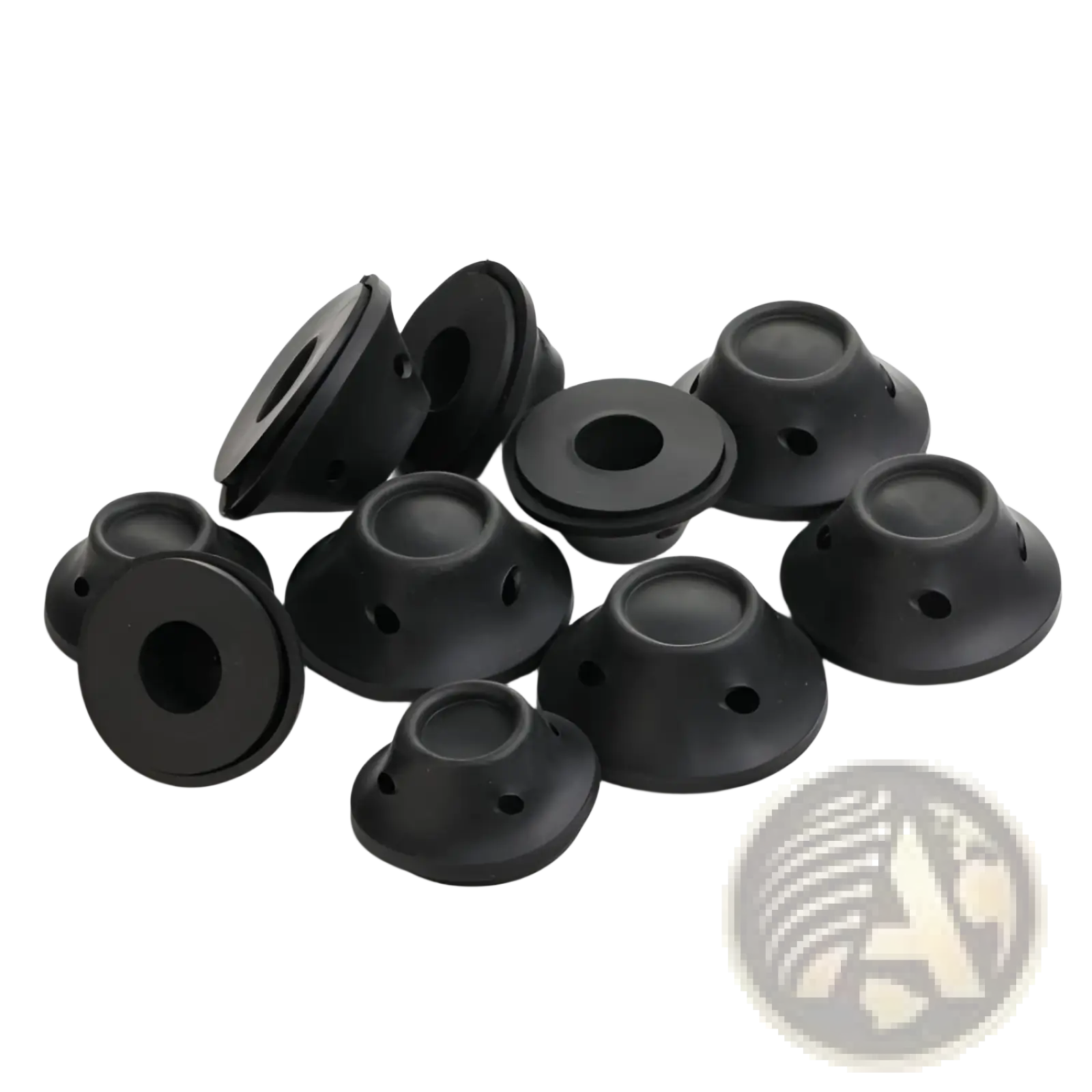 Black silicone hair curlers with no heat soft rubber rollers dome shaped with multiple holes 10pc set
