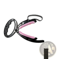 Black and pink plastic pet waste grabber with silicone hand grip exercise clip and ergonomic handles