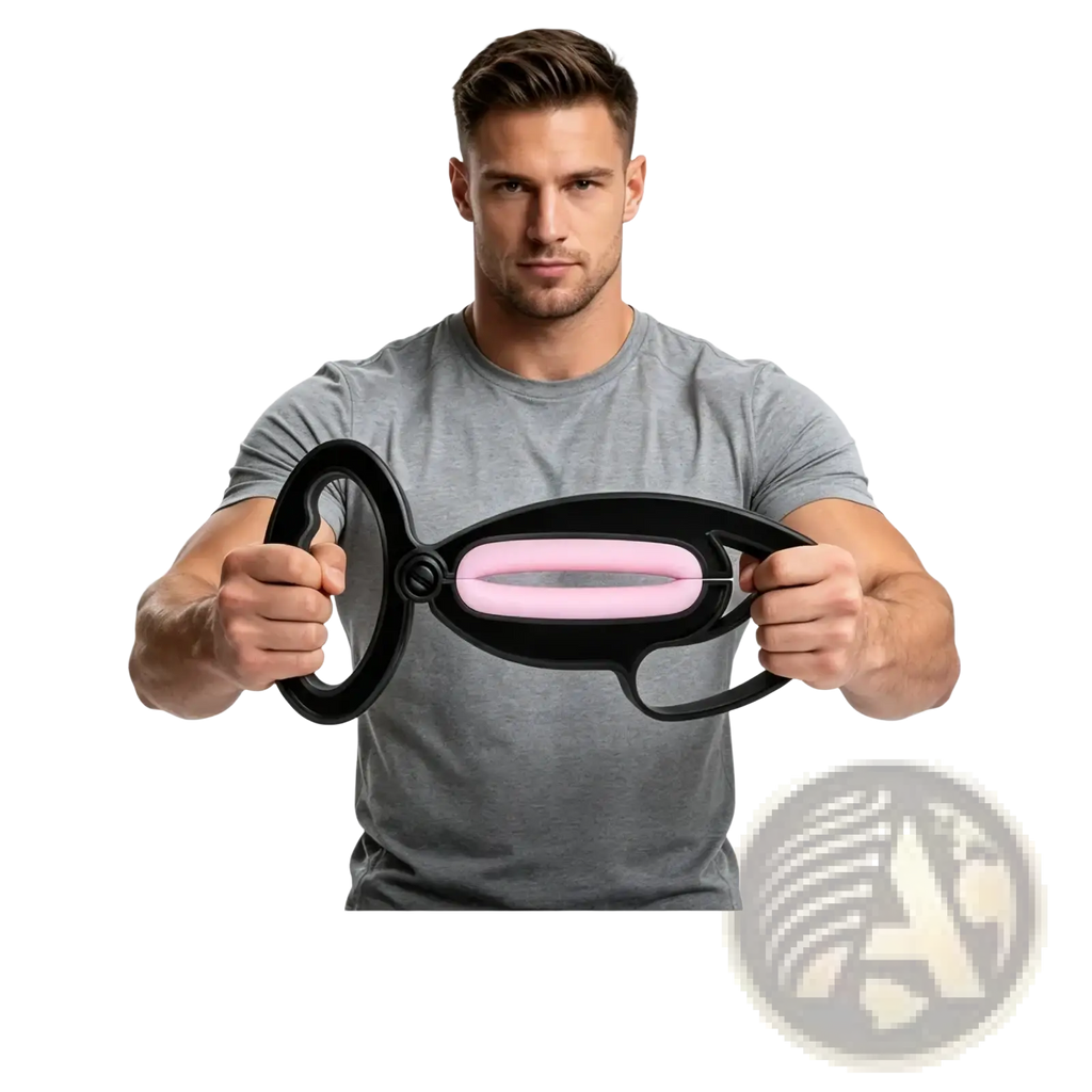 Black and pink silicone hand grip exercise clip resistance band trainer with sleek ergonomic design for strength training