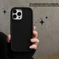 Back of black frosted matte silicone minimalist couple phone case with raised camera cutout for iphone 13 pro