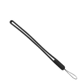 Black silicone phone wrist strap with looped end and rounded handle shown from the back in a 2 pack set