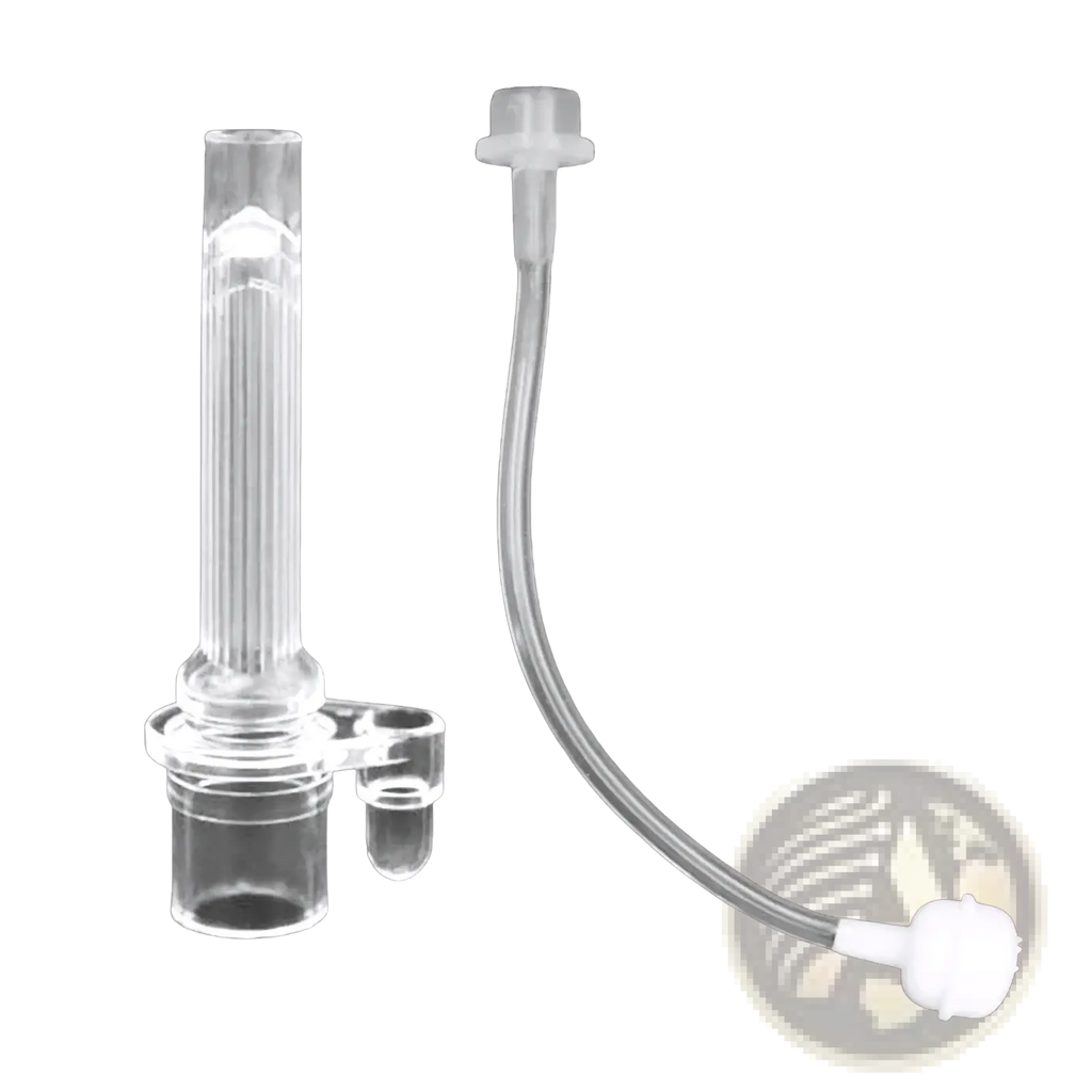 Clear plastic iv catheter with flexible tubing and white caps as silicone sippy cup straw replacement accessory