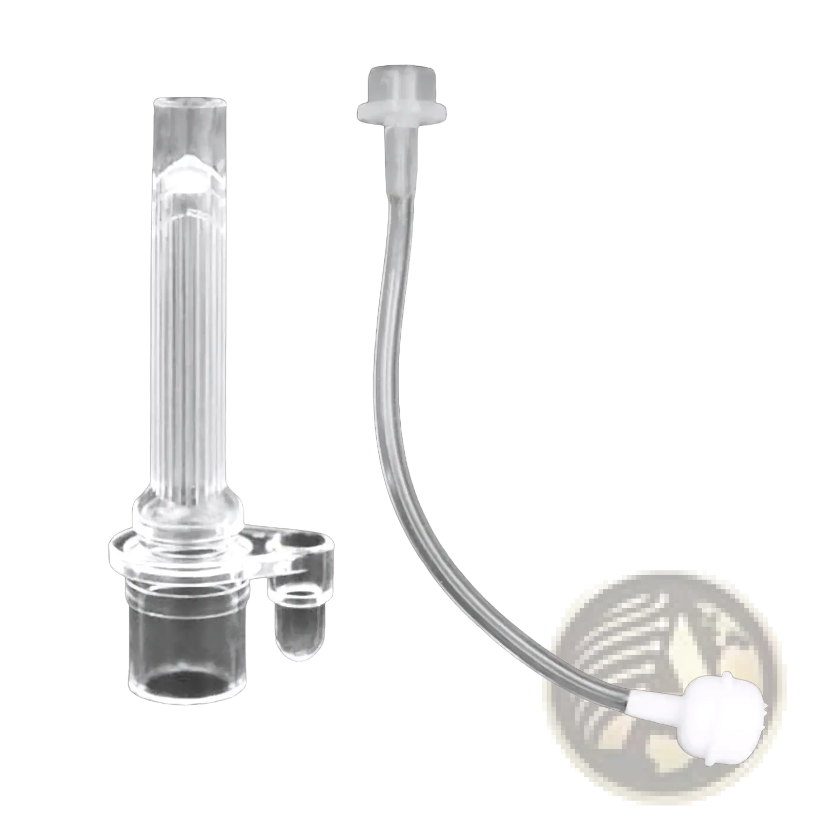 Clear plastic iv catheter with flexible tubing and white caps as silicone sippy cup straw replacement accessory