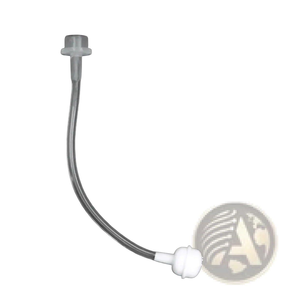 Clear plastic silicone sippy cup replacement straw with white caps at both ends for bottle accessory use