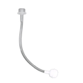 Clear plastic silicone sippy cup straw replacement with white caps at both ends for bottle accessory use