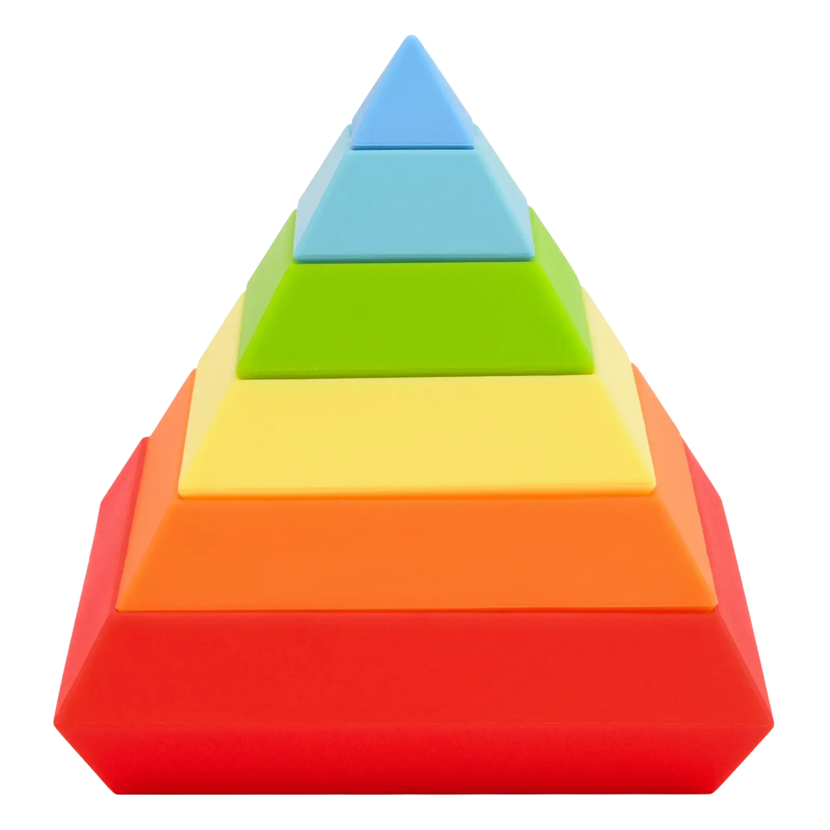 Rainbow-colored plastic pyramid nesting set silicone stacking blocks pastel Montessori toys for educational play