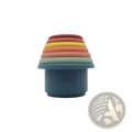 Silicone stacking cups educational nesting baby toy with rainbow-colored silicone cups in a nested set