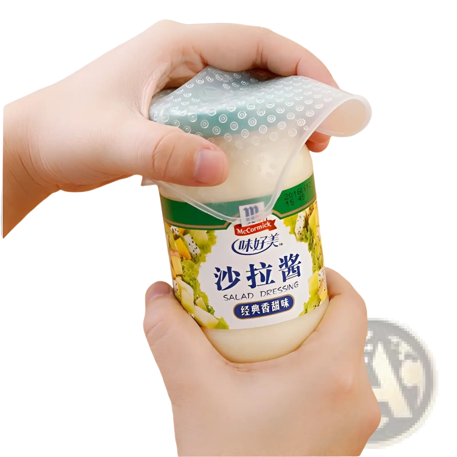 Transparent silicone jar lid with dotted pattern reusable food cover from silicone stretch lids 4 pack set