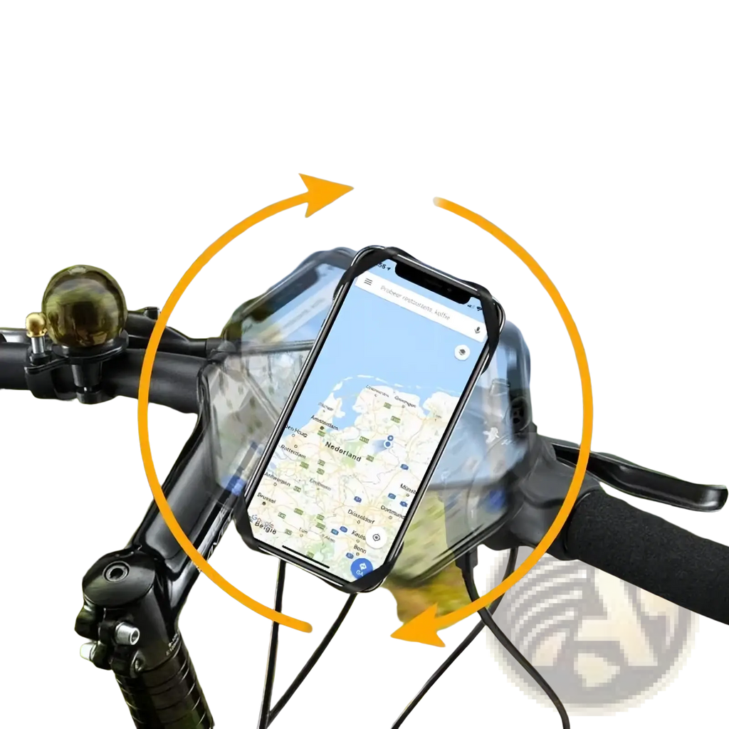 Silicone universal bike phone holder transparent waterproof mount with 360-degree rotation for secure handlebar attachment