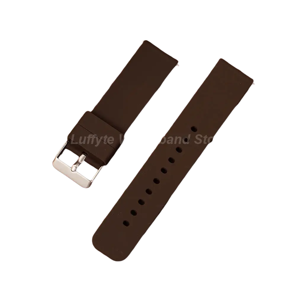 Black silicone watch band set for men and women with a silver-toned buckle for casual fashhion use