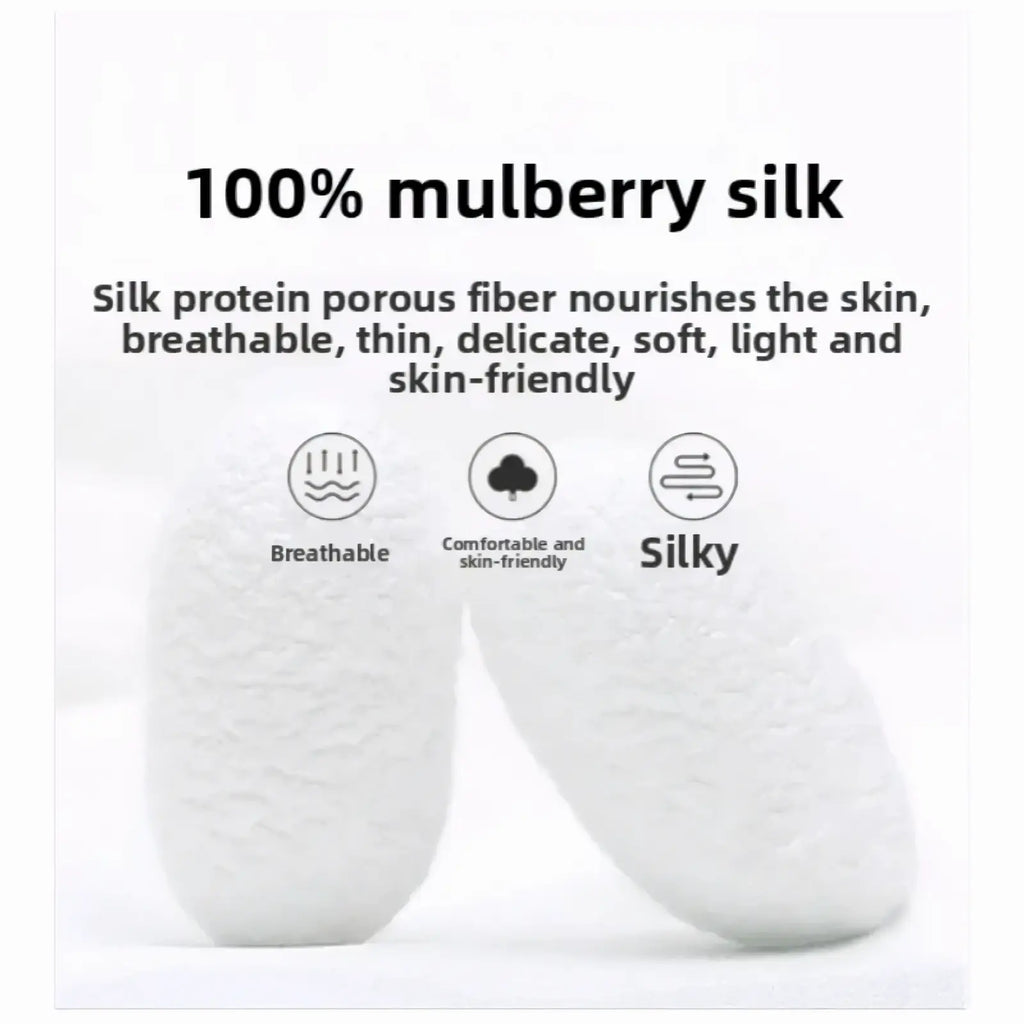 A pair of white 100 percent mulberry silk socks with soft breathable texture featured with silk floral square scarf