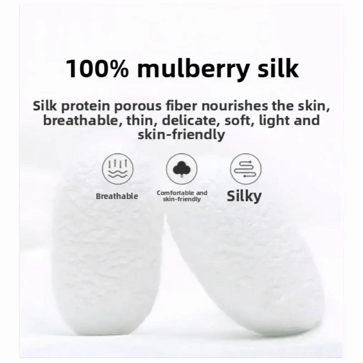 A pair of white 100 percent mulberry silk socks with smooth breathable texture for silk floral square style