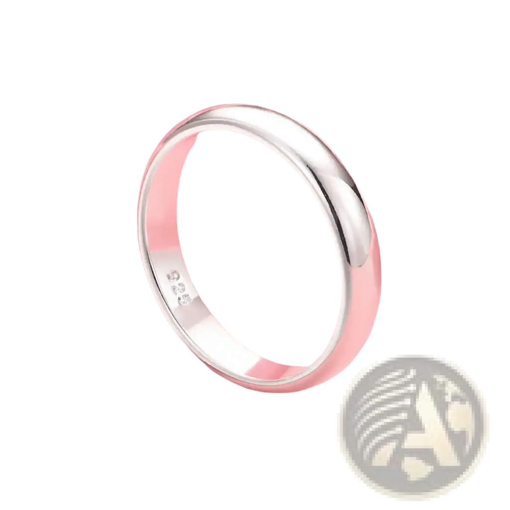 Silver band ring 925 sterling minimalist polished with a sleek rounded profile and subtle inner engraving