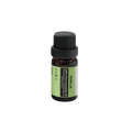 A small amber glass bottle of 100% pure vanilla essential oil with black cap on a silver metallic aromatherapy bowl
