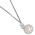 Silver square pendant necklace for men with a silver-toned rectangular textured starburst design on the front